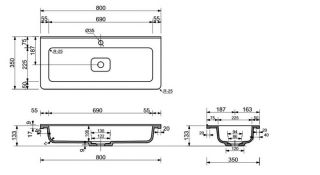 Раковина для мебели Style Line Каре Люкс Мини 80см СС-00002297